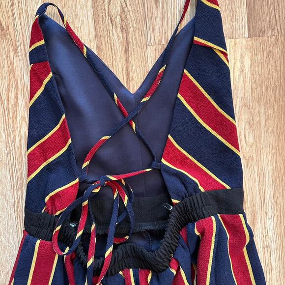 Navy and Red Striped Jumpsuit - Picture 2 of 4